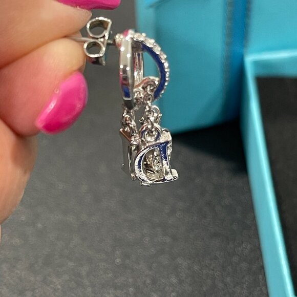 Dior Pierced Dangle Earrings with Crystals (JB1162) - Picture 2 of 3